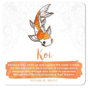 Koi Fish Enamel Pin - Gold Plated Nature Jewelry - NEW Wildlife & Animal Brooch